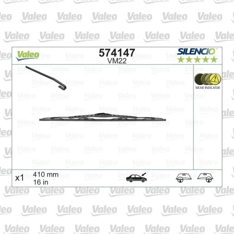 Silecek Süpürgesi Ön 400 mm - 16 inç VALEO 574147