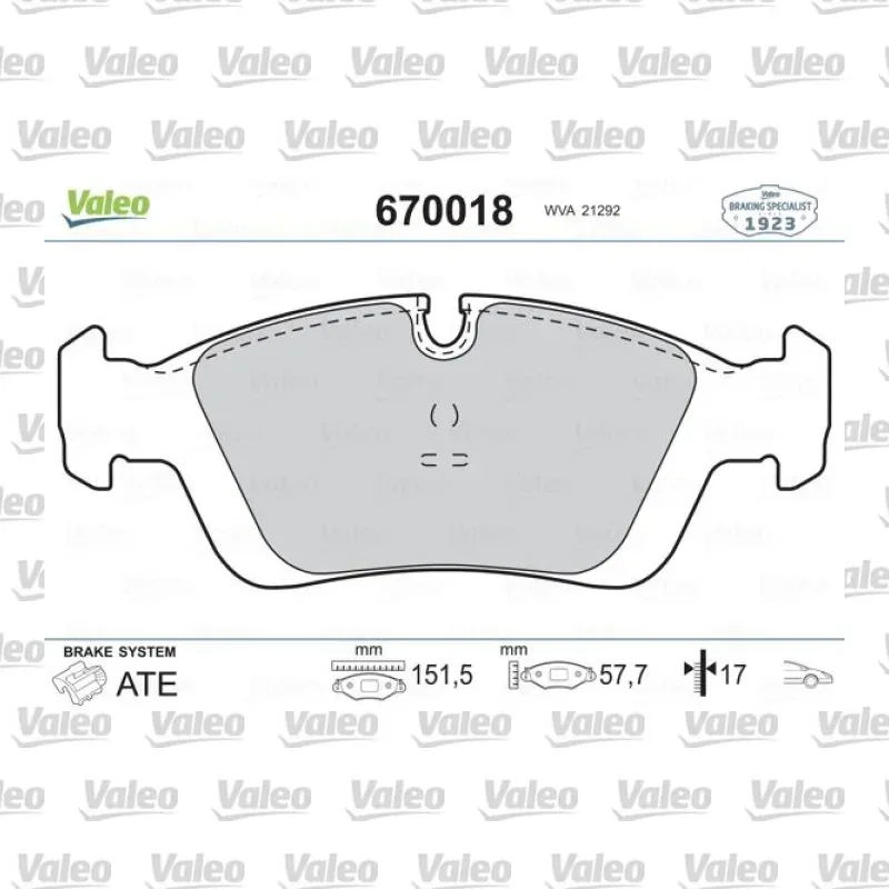 Fren Disk Balata Ön VALEO 670018 – BMW 320i
