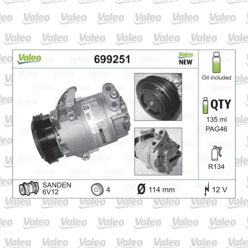 Klima Kompresörü VALEO 699251 – Opel Astra / Corsa
