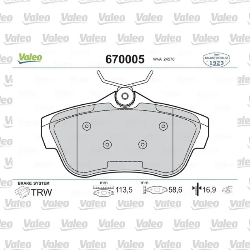 Fren Disk Balata Arka VALEO 670005 – Peugeot / Citroen