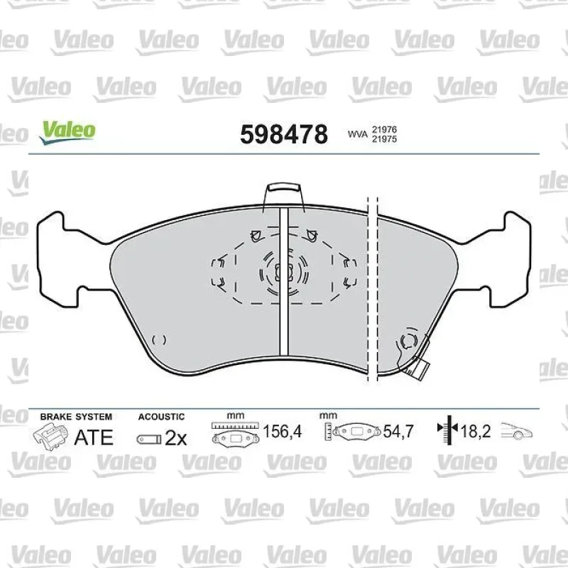 Fren Disk Balata Ön VALEO 598478 – Toyota Avensis
