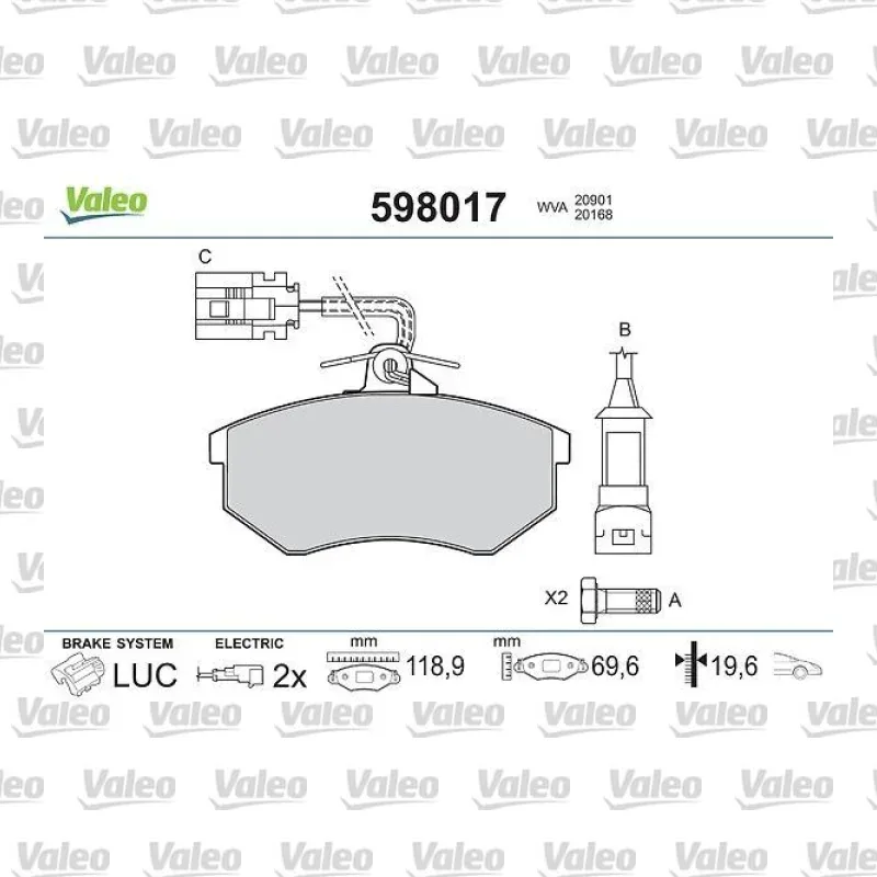 Fren Disk Balata Ön VALEO 598017