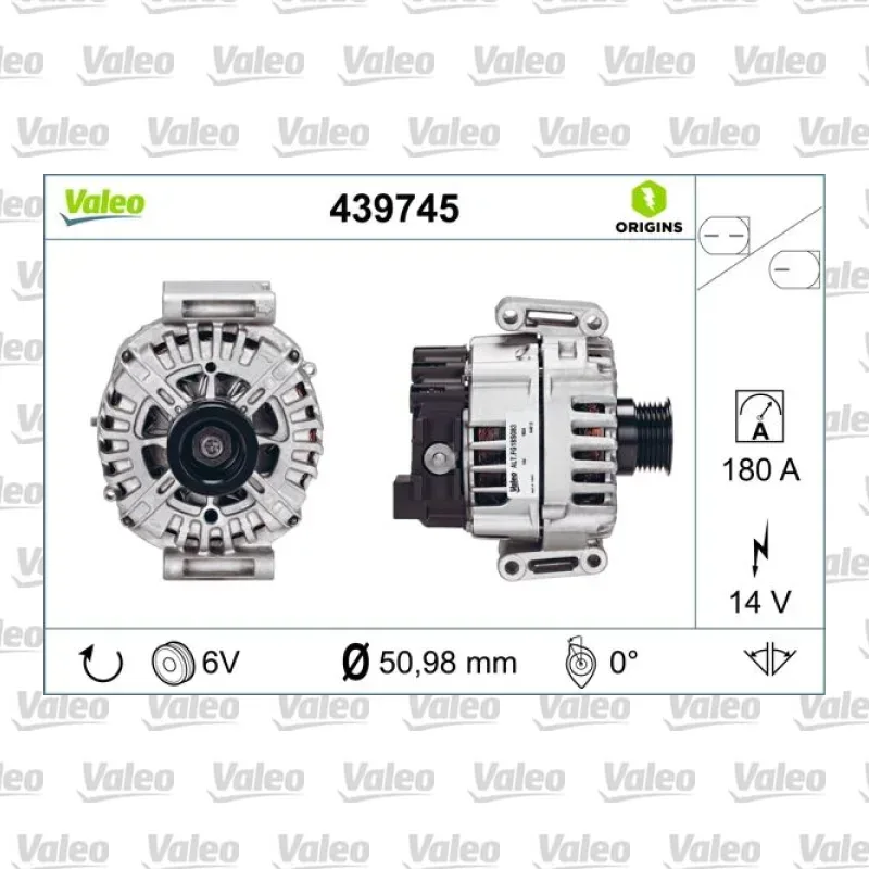 Alternatör VALEO 439745 – Mercedes-Benz GLK 220 / GLK 250