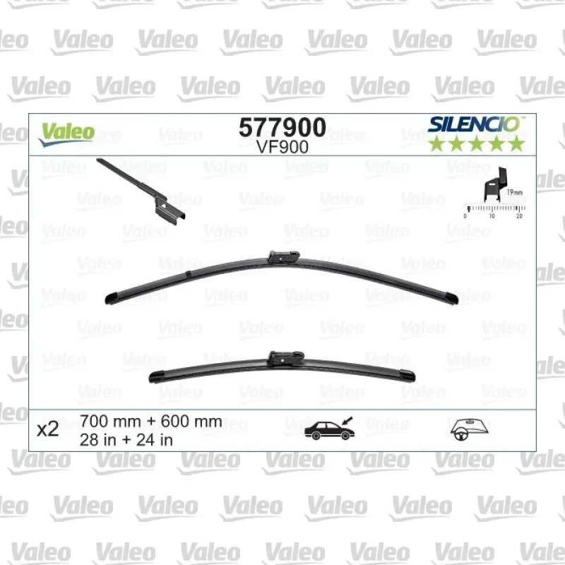 Silecek Süpürgesi Ön Muz Tip 700/600 mm - 28/24 inç VALEO 577900 – Opel Astra