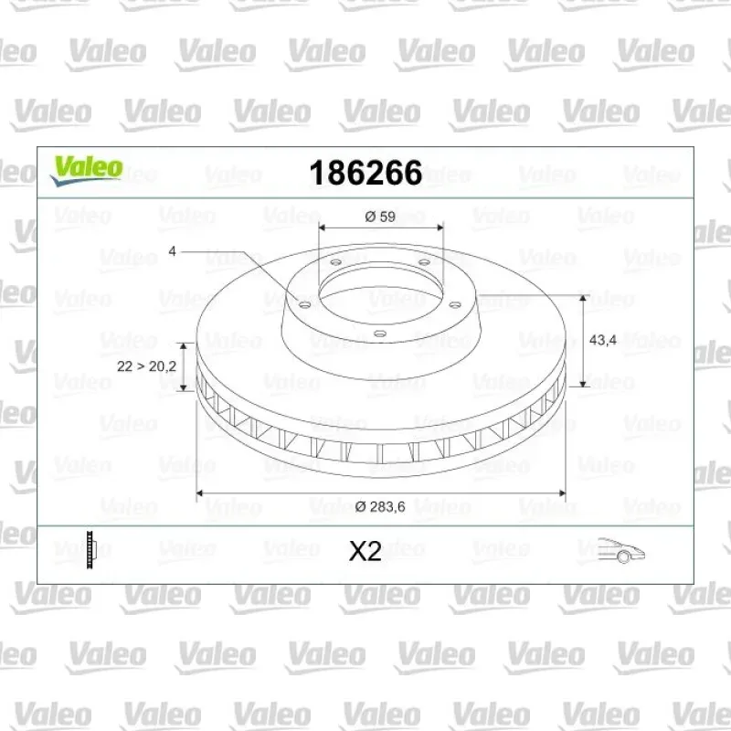 Fren Disk Ayna Ön Sağ ve Sol VALEO 186266 – Fiat Doblo