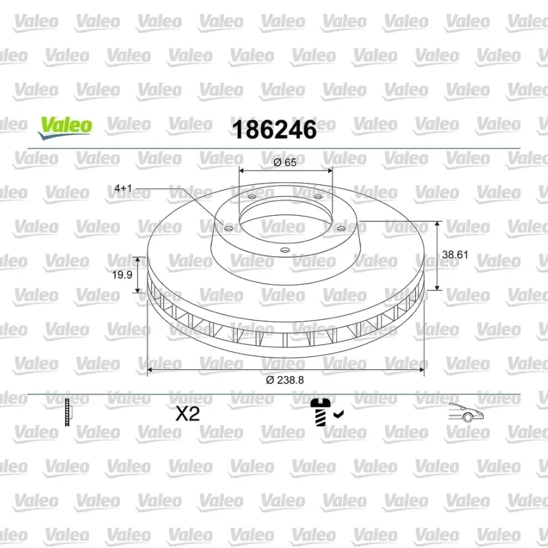 Fren Disk Ayna Ön Sağ ve Sol VALEO 186246 – Volkswagen / Seat