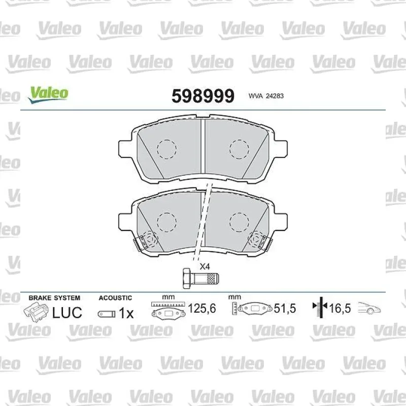 Fren Disk Balata Ön VALEO 598999 – Ford Fiesta