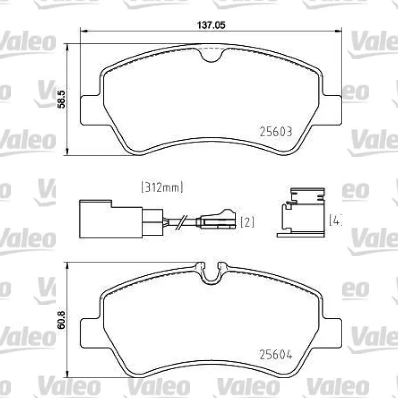 Fren Disk Balata Arka VALEO 671915 – Ford Transit