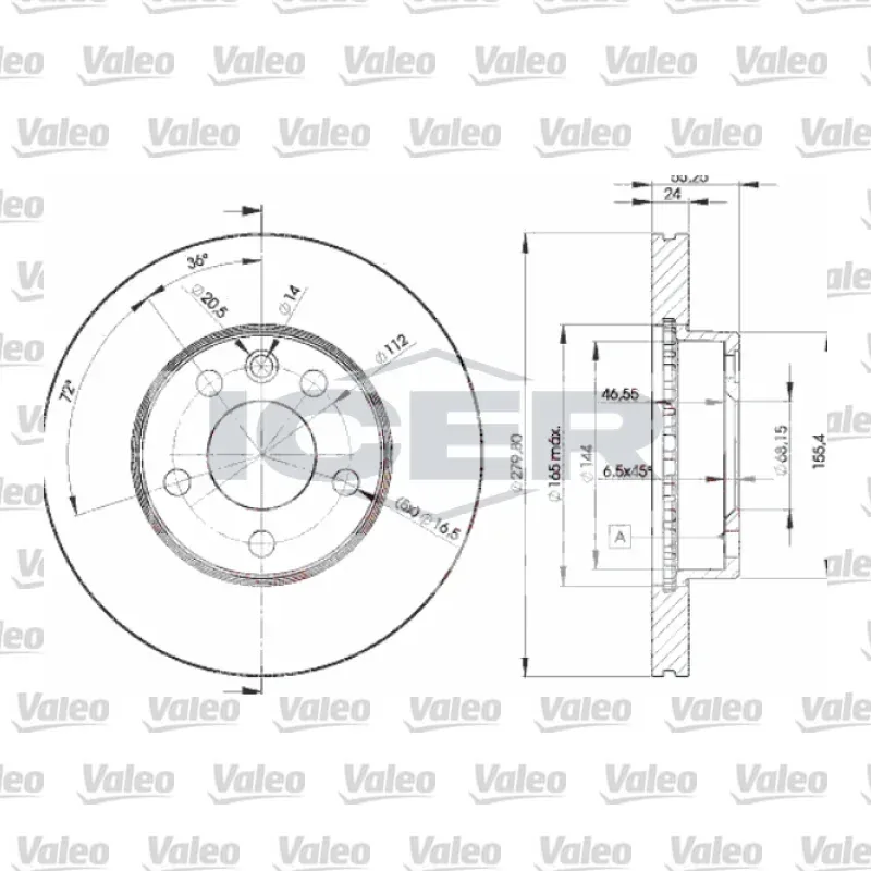 Fren Disk Ayna Ön Sağ ve Sol VALEO 496125 – Volkswagen Transporter