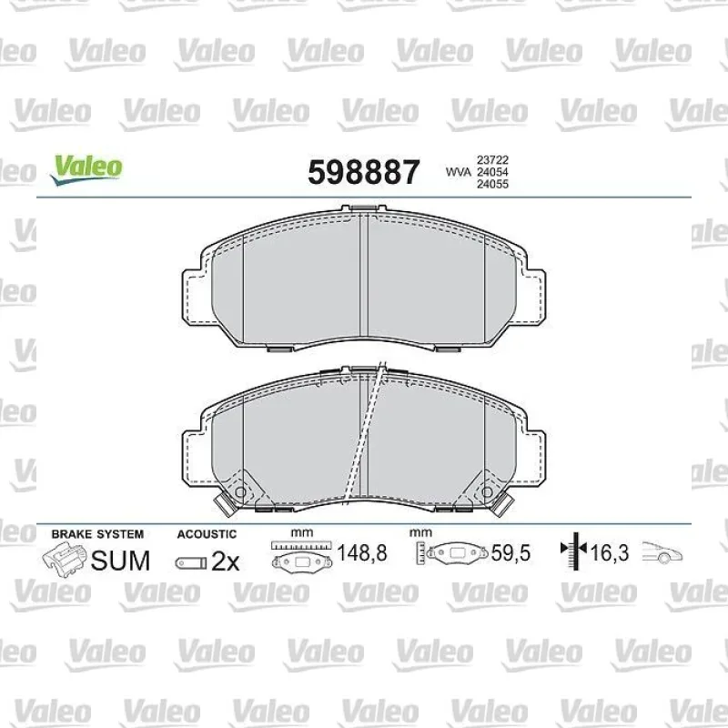 Fren Disk Balata Ön VALEO 598887 – Honda Civic