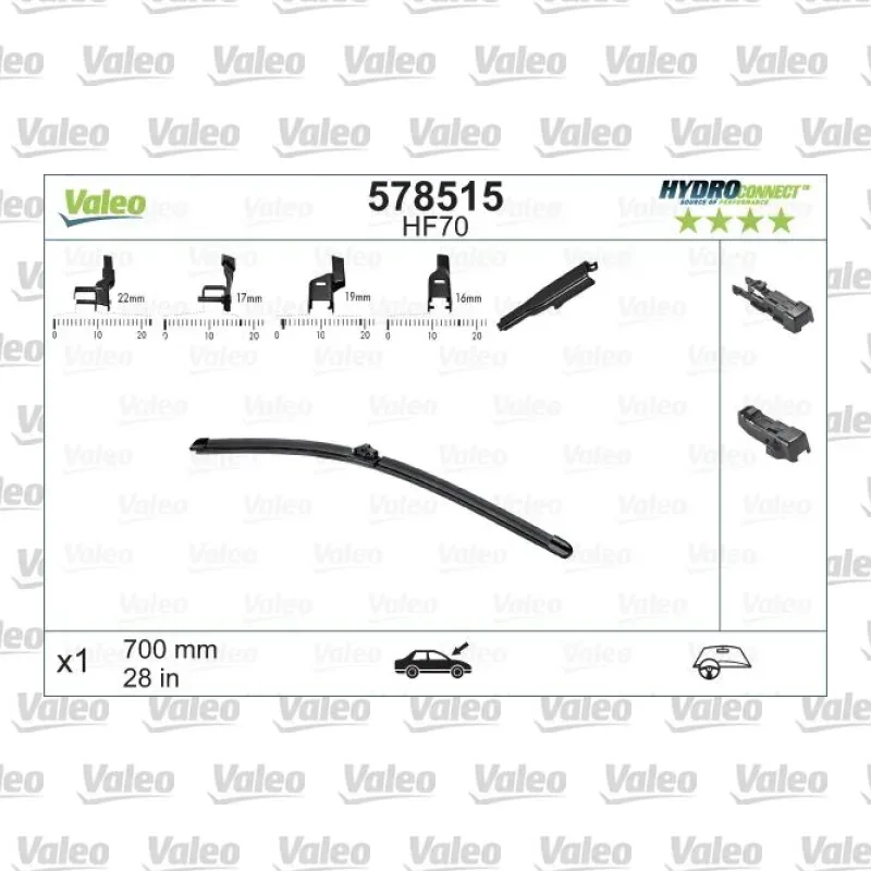 Silecek Süpürgesi Ön Muz Tip 700 mm - 28 inç VALEO 578515