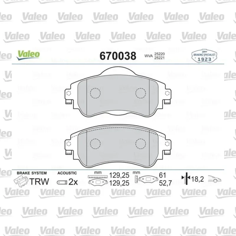 Fren Disk Balata Ön VALEO 670038 – Citroen C4