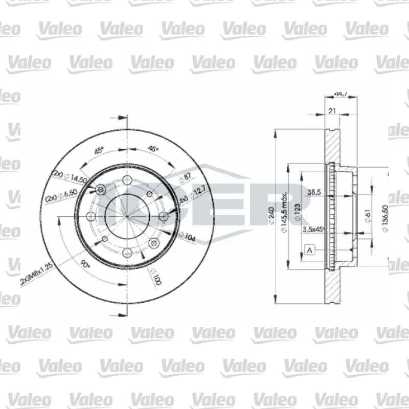 Fren Disk Ayna Ön Sağ ve Sol VALEO 496109 – Honda Civic