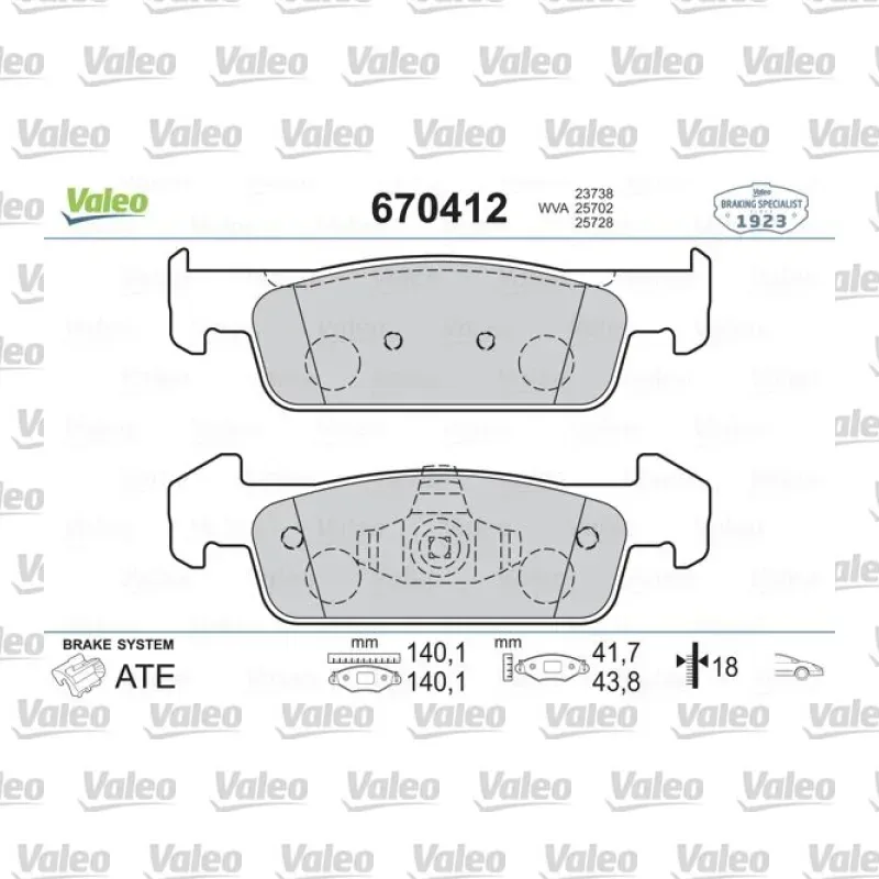 Fren Disk Balata Ön VALEO 670412 – Renault / Dacia