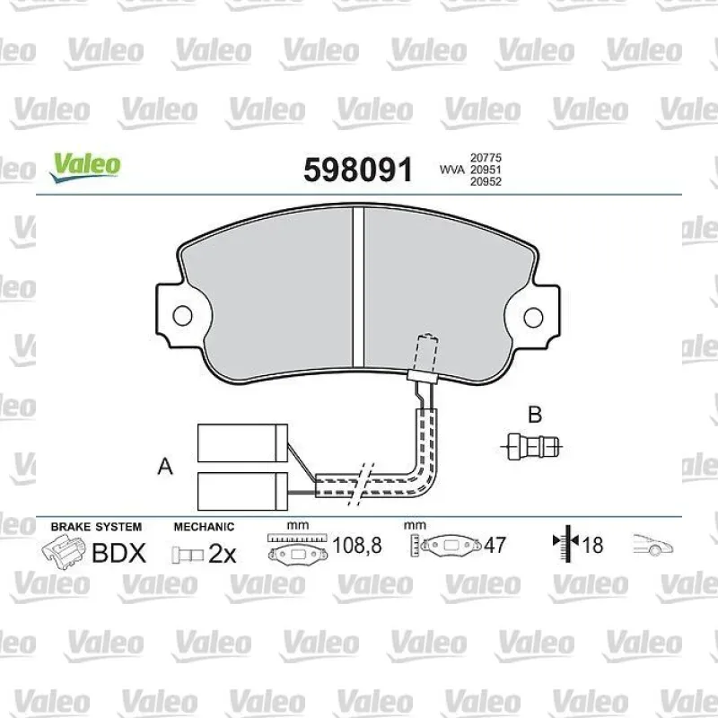 Fren Disk Balata Ön VALEO 598091 – Seat Ibiza