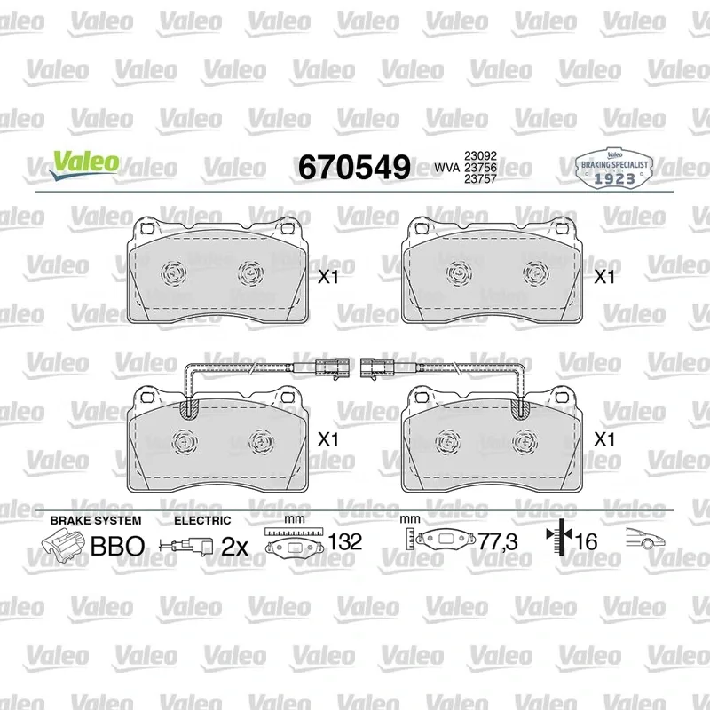 Fren Disk Balata Ön VALEO 670549 – Alfa Romeo Giulietta