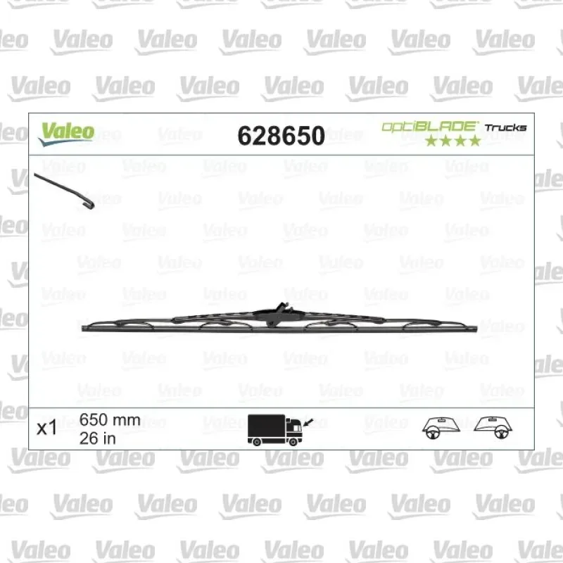Silecek Süpürgesi Ön 650 mm - 26 inç VALEO 628650 – Peugeot / Citroen