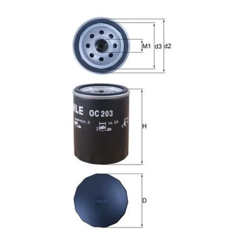 Yağ Filtresi MAHLE OC 203 – FORD COURIER / FIESTA / MONDEO