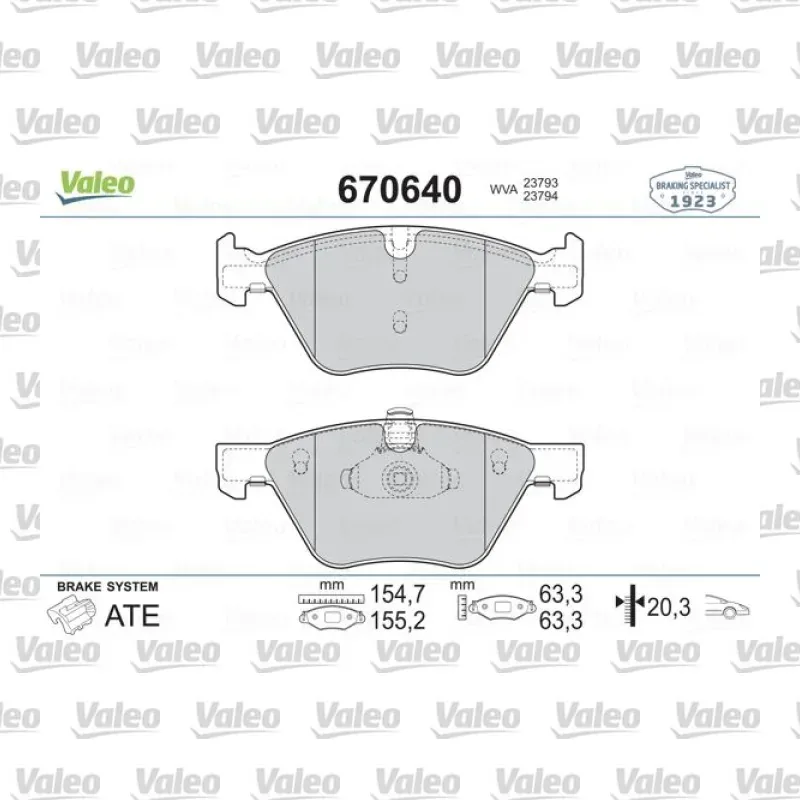 Fren Disk Balata Ön VALEO 670640 – BMW 320i