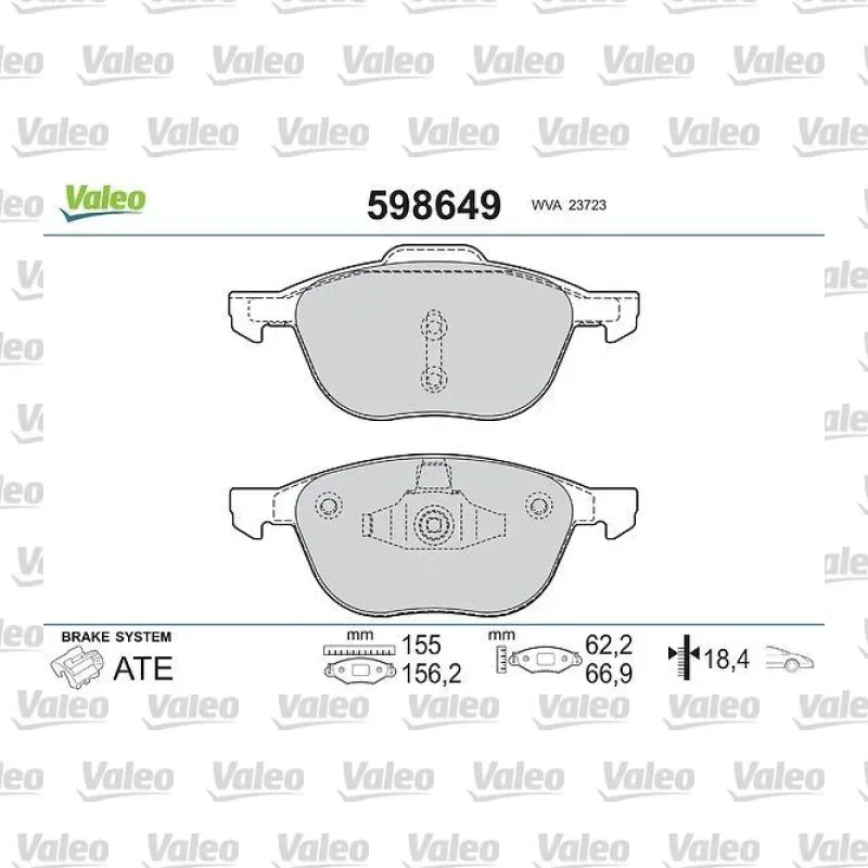 Fren Disk Balata Ön VALEO 598649