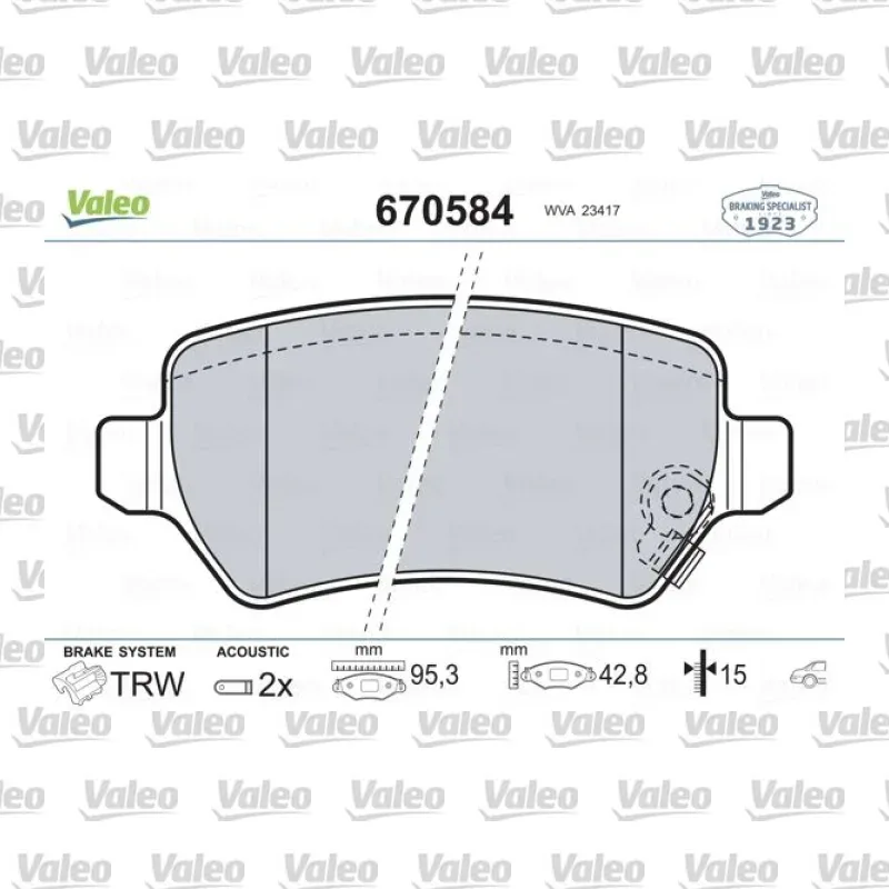 Fren Disk Balata Arka VALEO 670584 – Opel / Kia