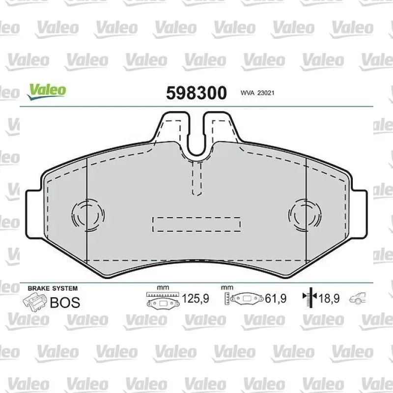 Fren Disk Balata Arka VALEO 598300 – Mercedes-Benz Sprinter