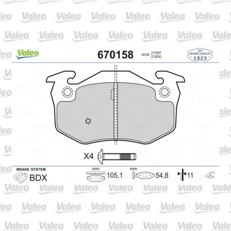 Fren Disk Balata Arka VALEO 670158 – Renault Clio / Megane