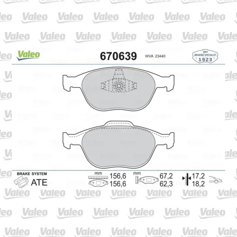 Fren Disk Balata Ön VALEO 670639 – Ford Focus