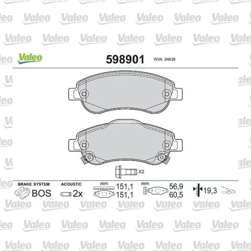Fren Disk Balata Ön VALEO 598901 – Honda CR-V