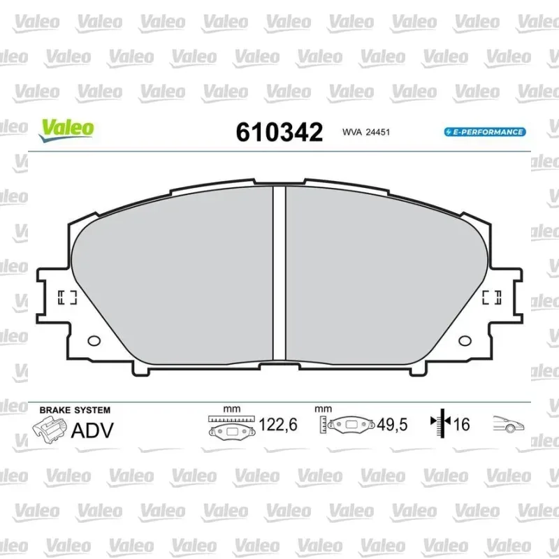 Toyota Auris 1.8 Hibrit Ön Fren Balatası – VALEO 610342