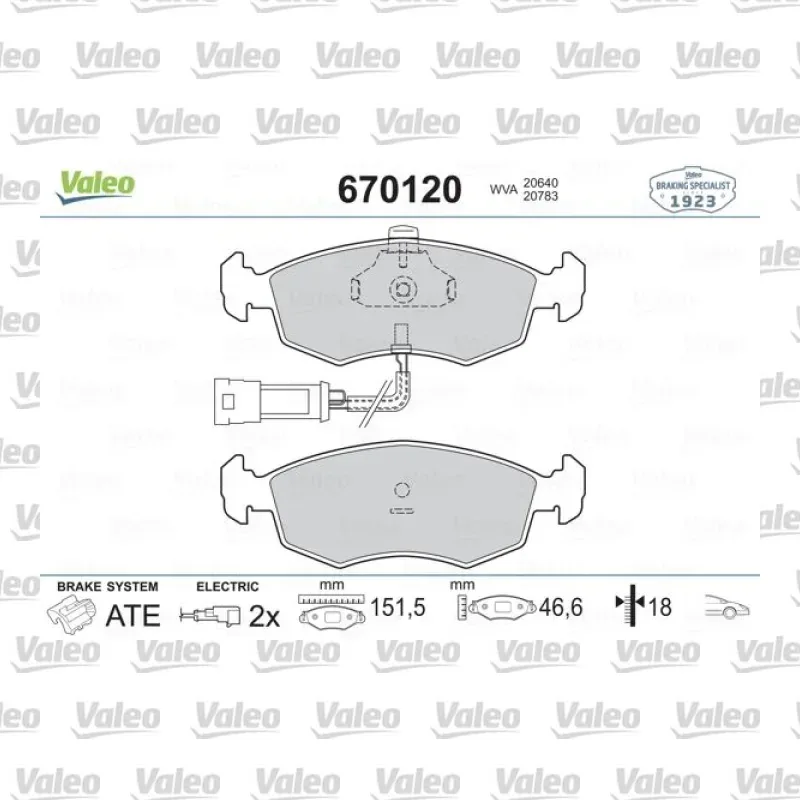 Fren Disk Balata Ön VALEO 670120 – Ford Fiesta