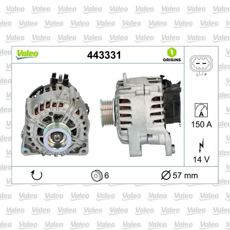 Alternatör VALEO 443331 – Opel Astra / Insignia