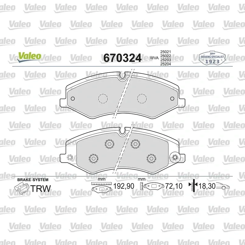 Fren Disk Balata Ön VALEO 670324 – Land Rover Range Rover
