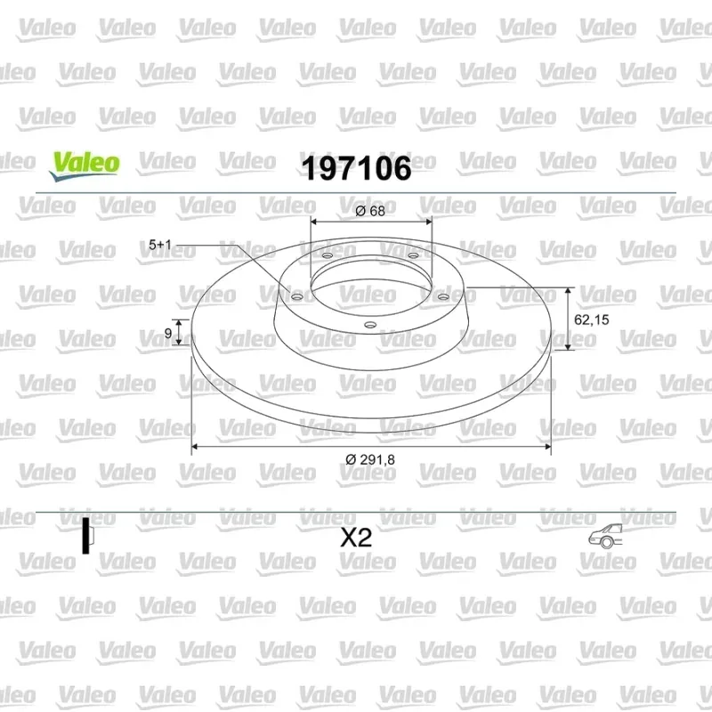 Fren Disk Ayna Arka Sağ ve Sol VALEO 197106 – Nissan Qashqai / Juke