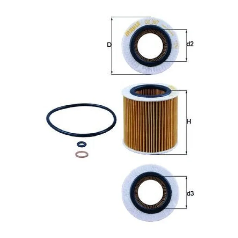 Yağ Filtresi MAHLE OX 387D – BMW 320I / 323I / 325I
