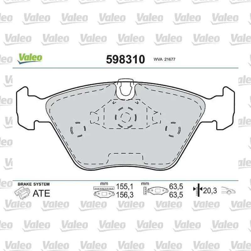 Fren Disk Balata Ön VALEO 598310 – BMW 520i