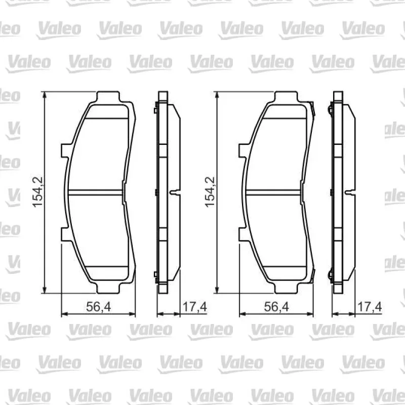 Fren Disk Balata Ön VALEO 670906 – Mazda B Serisi 2.5 D / 2.6 12V