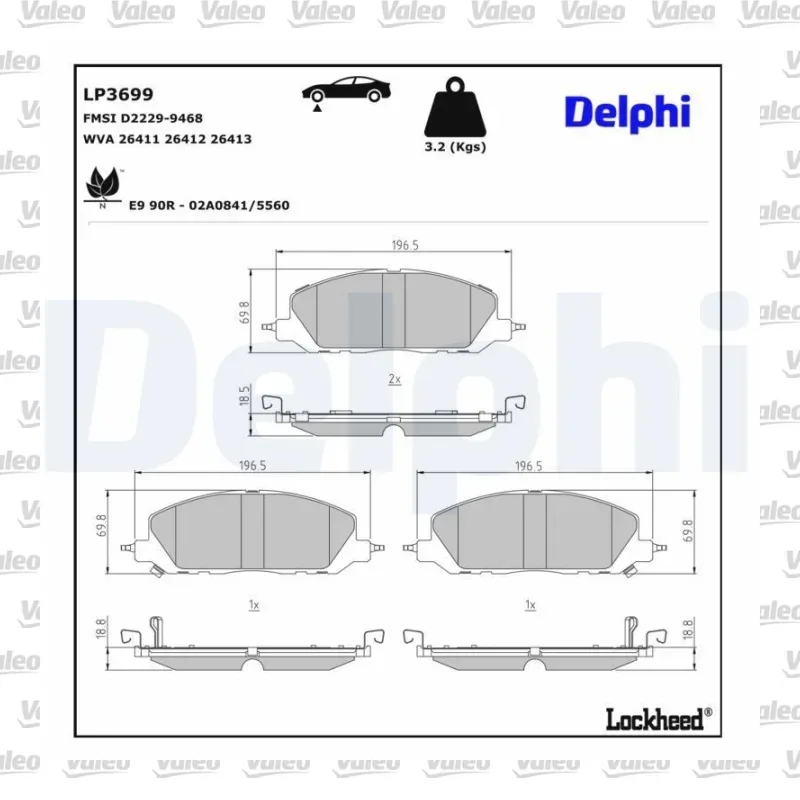 Fren Disk Balata Ön VALEO 672022 – Honda Civic
