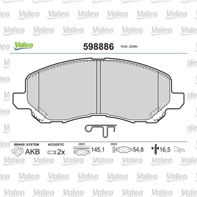 Fren Disk Balata Ön VALEO 598886