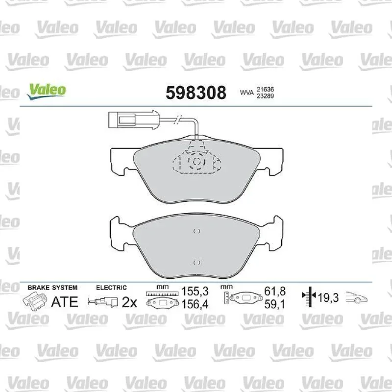 Fren Disk Balata Ön VALEO 598308 – Alfa Romeo 156