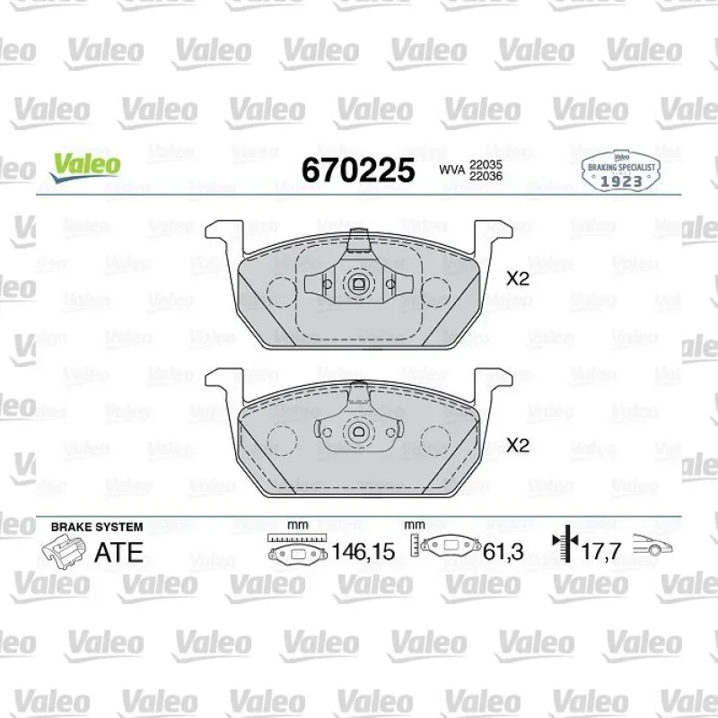 Fren Disk Balata Ön VALEO 670225