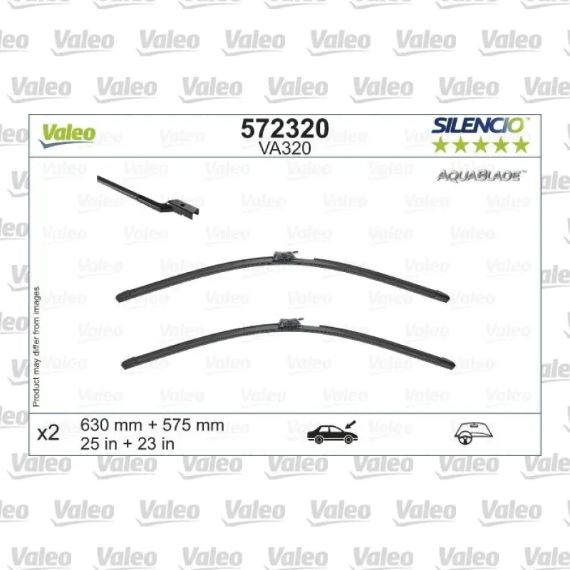 Silecek Süpürgesi Ön 630/570 mm - 25/22 inç VALEO 572320 – Mercedes-Benz S 350