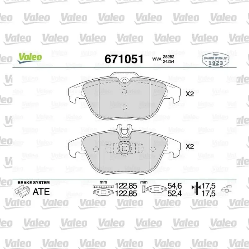 Fren Disk Balata Ön VALEO 671051 – Mercedes-Benz GLK 220 / GLK 250