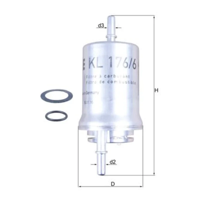 Yakıt Filtresi MAHLE KL 176/6D – AUDI / SEAT / SKODA