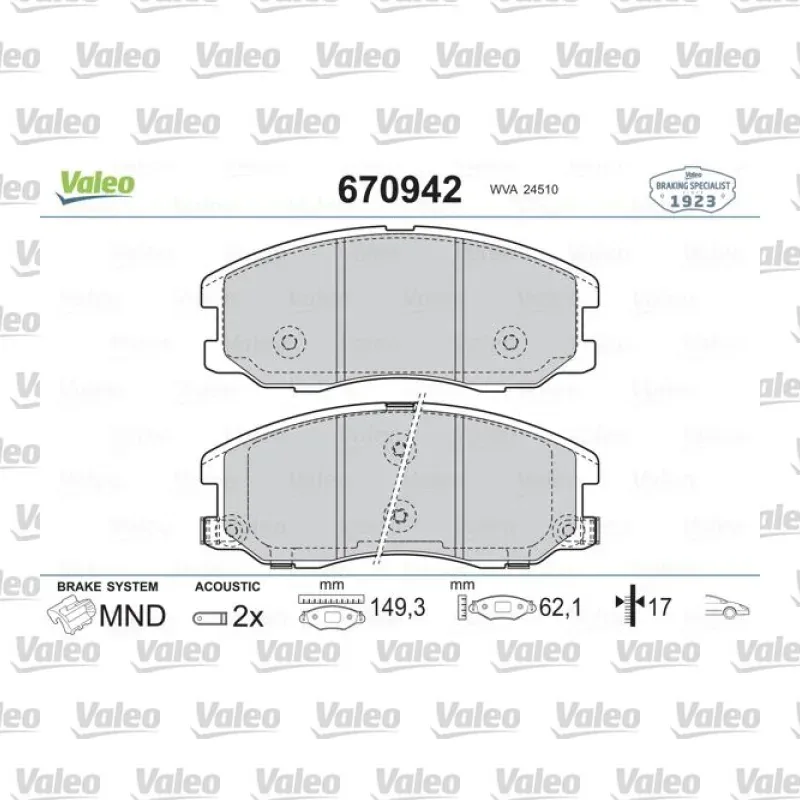 Fren Disk Balata Ön VALEO 670942 – Chevrolet Captiva
