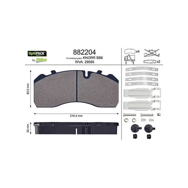 Disk Fren Balata Seti VALEO 882204 – Mercedes-Benz ATEGO 1518 / ATEGO 1524
