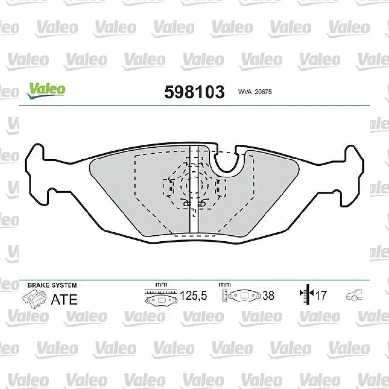 Fren Disk Balata Arka VALEO 598103 – BMW 318i / 316i