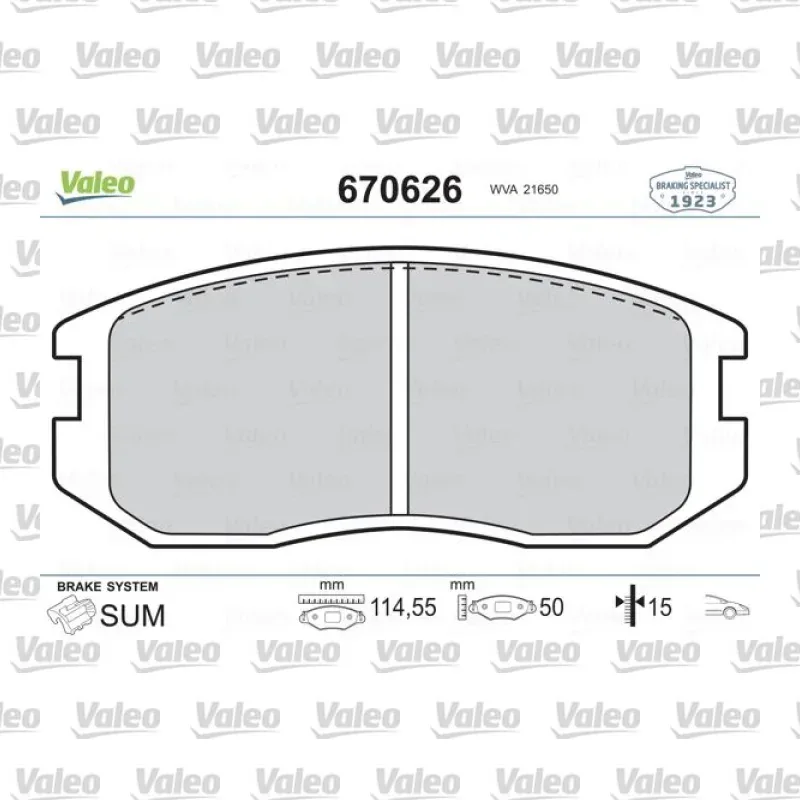 Fren Disk Balata Ön VALEO 670626 – Mitsubishi Lancer / Colt