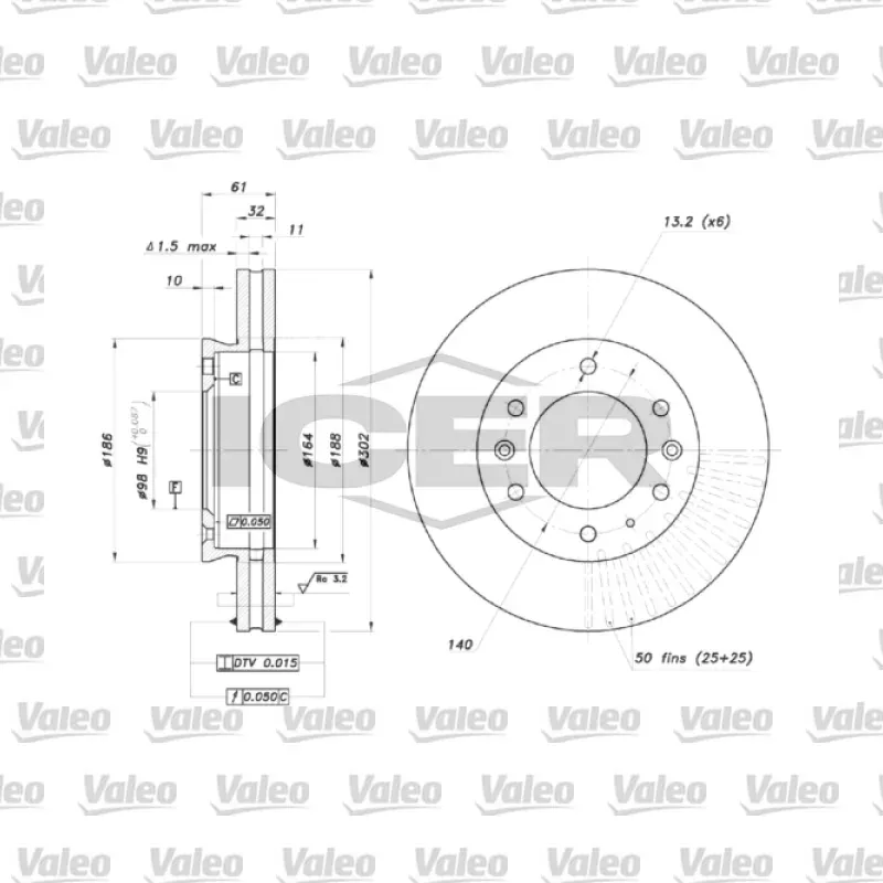 Fren Disk Ayna Ön Sağ ve Sol VALEO 185802 – Ford Ranger
