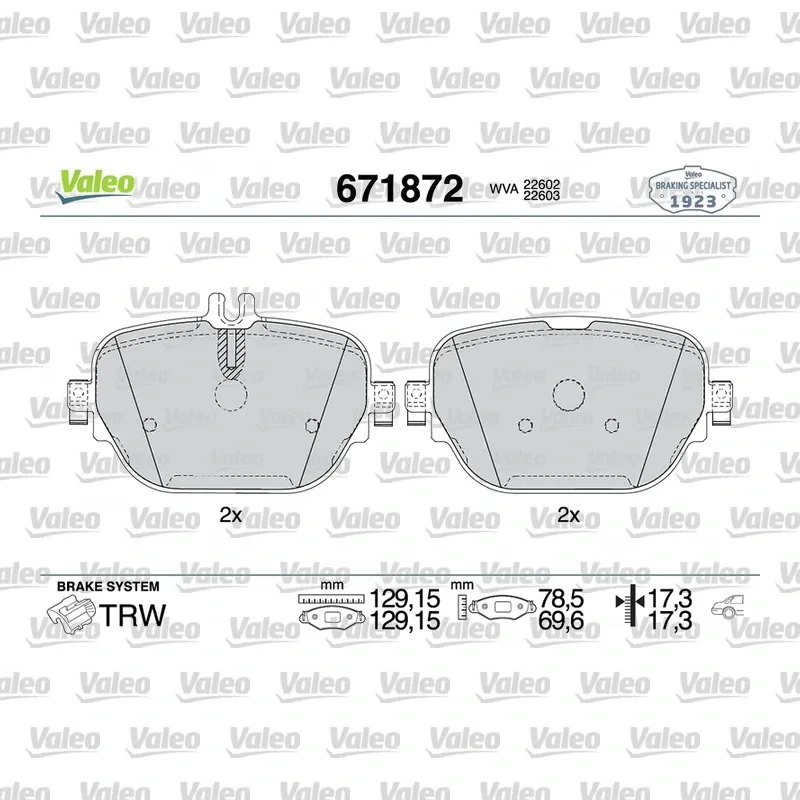Fren Disk Balata Arka VALEO 671872 – Mercedes-Benz E 200